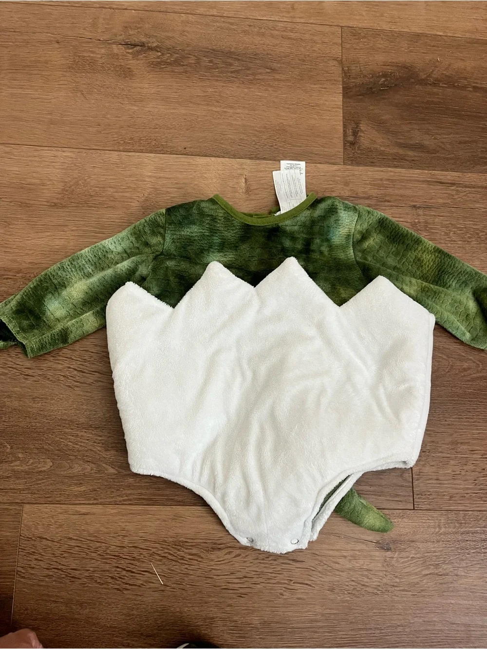 Pottery Barn Kids Green T-Rex Egg Infant Costume with White Eggfront